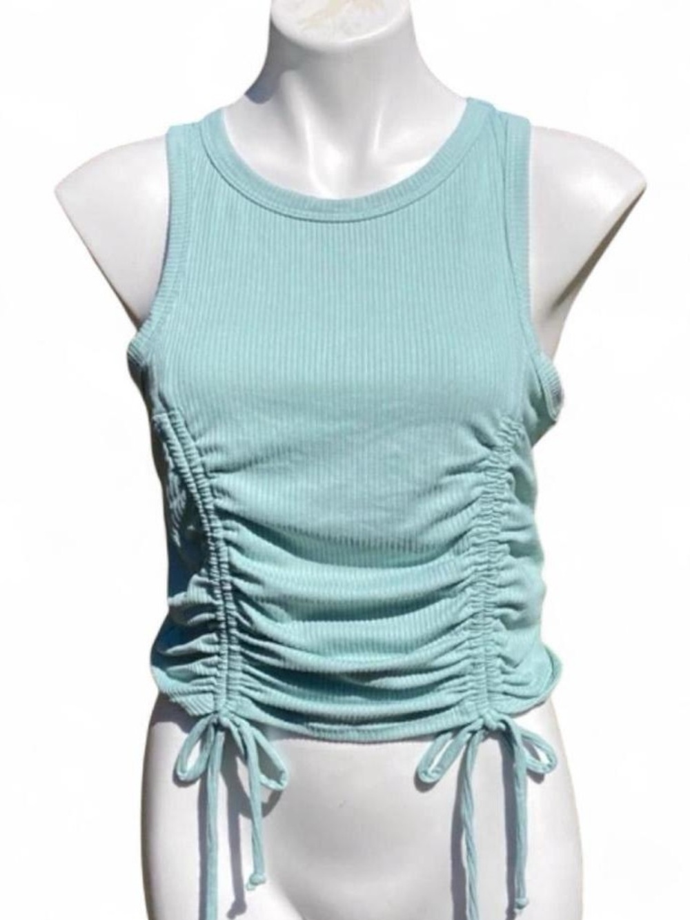 Ribbed Light Green Top - Size S